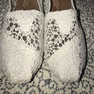 Toms white lace