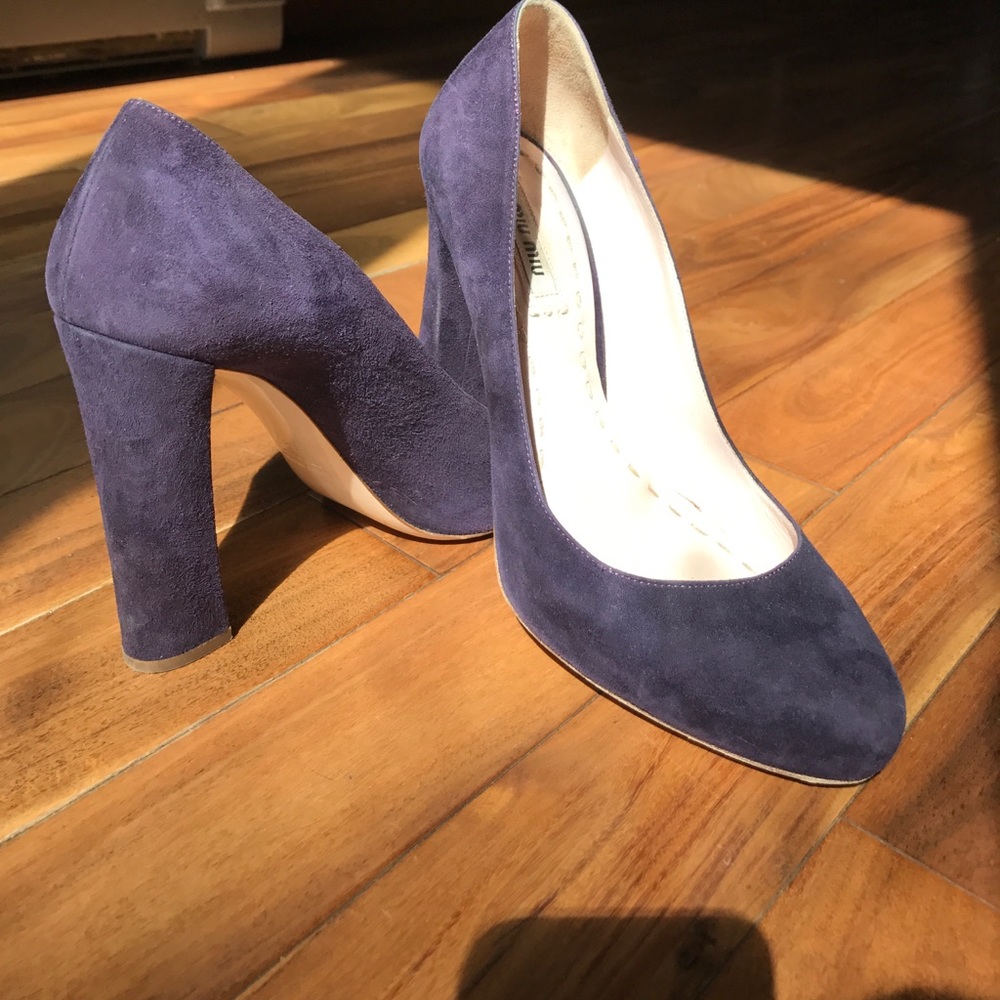 Purple suede Miu Miu heels size 8