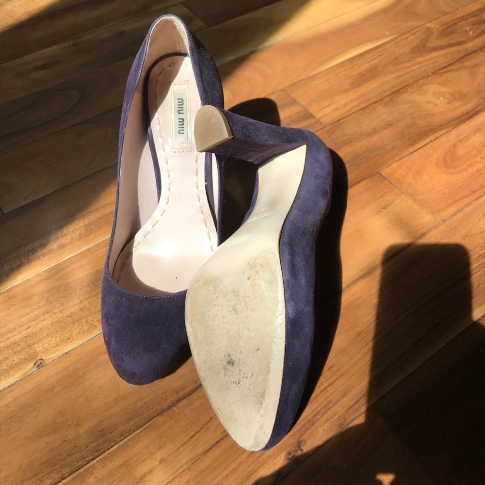 Purple suede Miu Miu heels size 8 - Picture 3 of 4