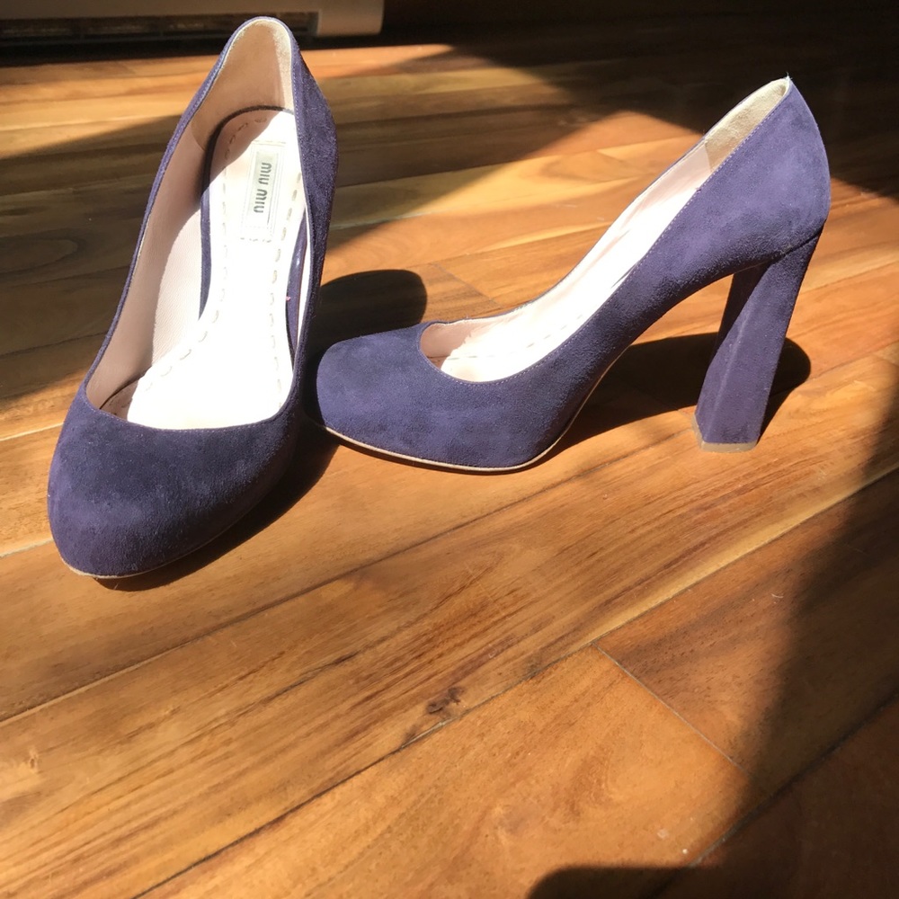 Purple suede Miu Miu heels size 8 - Picture 4 of 4