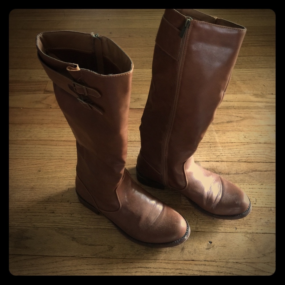 Camel colored high boots