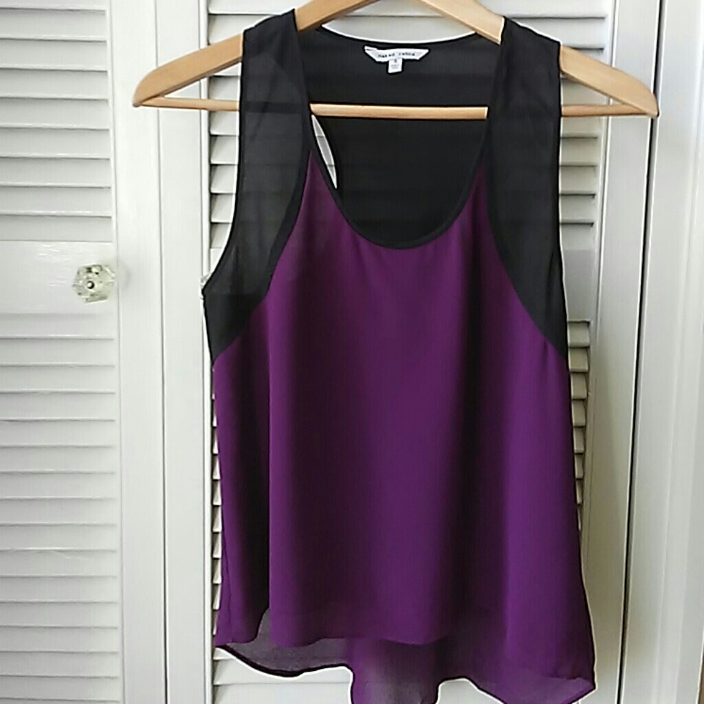 Sheer black and purple sheer tank