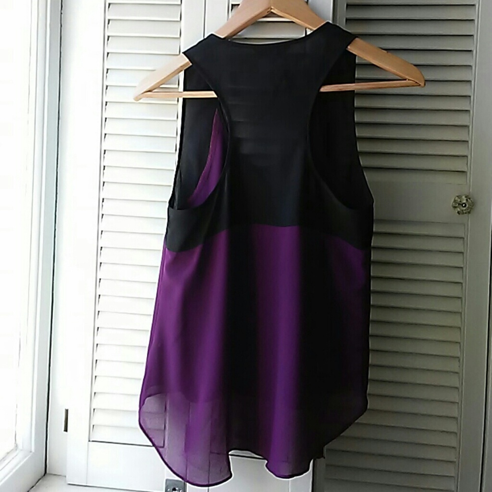 Sheer black and purple sheer tank - Picture 5 of 5