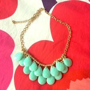 Turquoise and gold statement necklace