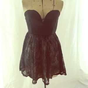 Mini black lace dress
