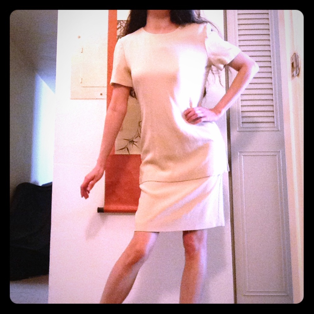 Talbots Beige Yellow Dress, size 4