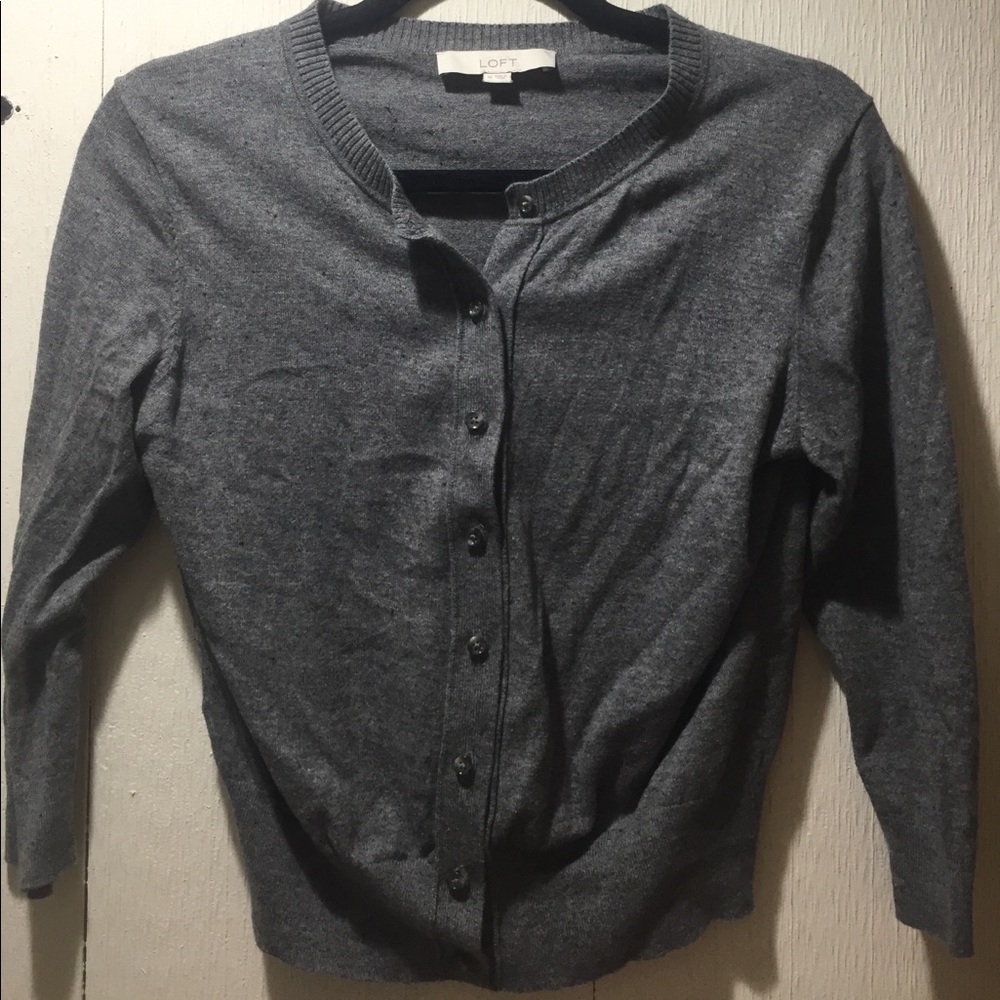 Gray 3/4 sleeve cardigan