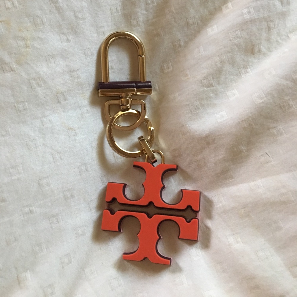 Authentic Tory Burch orange resin keychain!