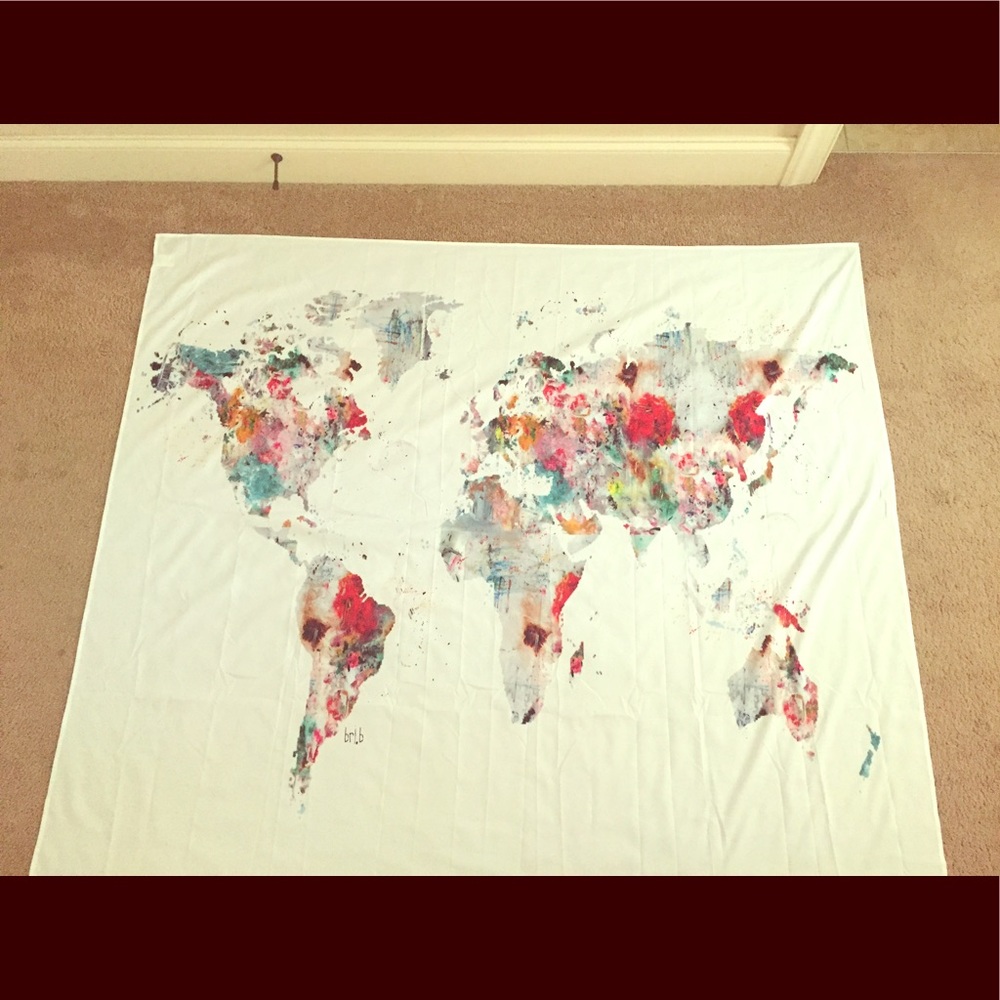 Society 6 colorful world map tapestry