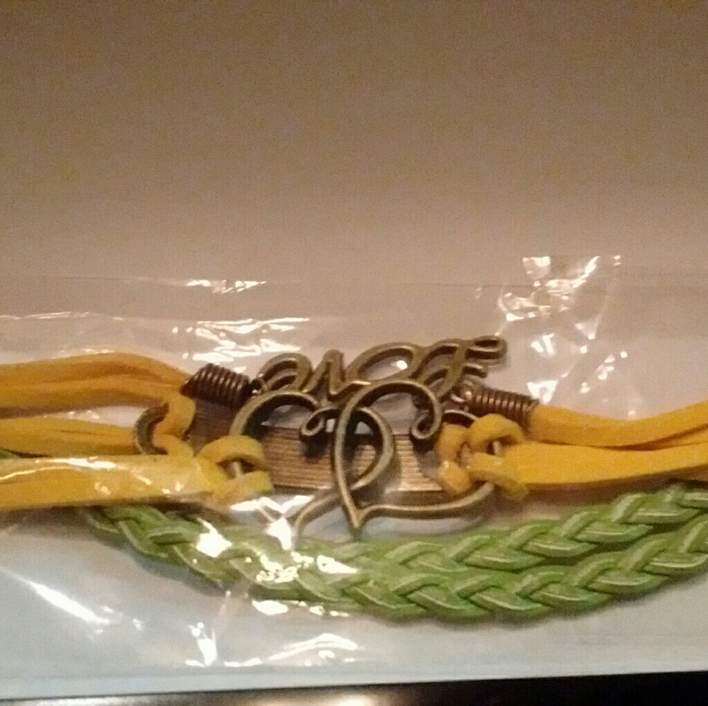 Leather Love bracelet.