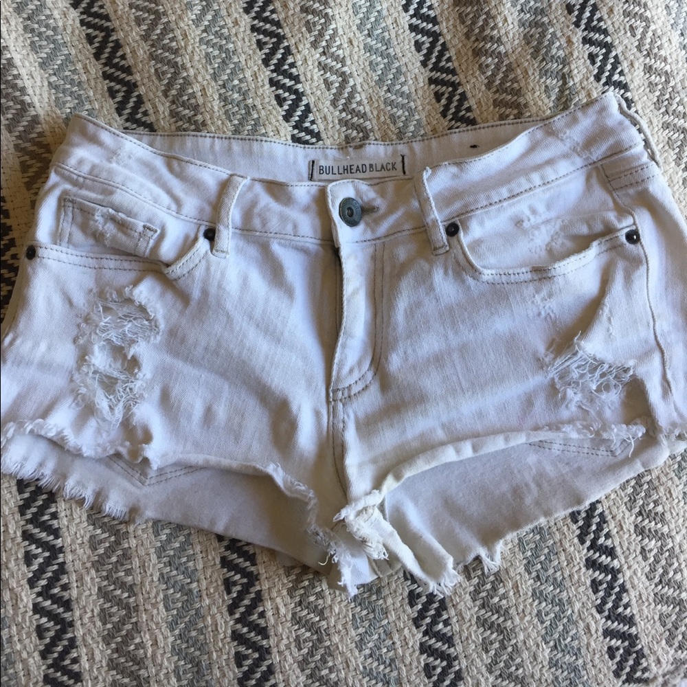 BullheadBlack White Jean shorts