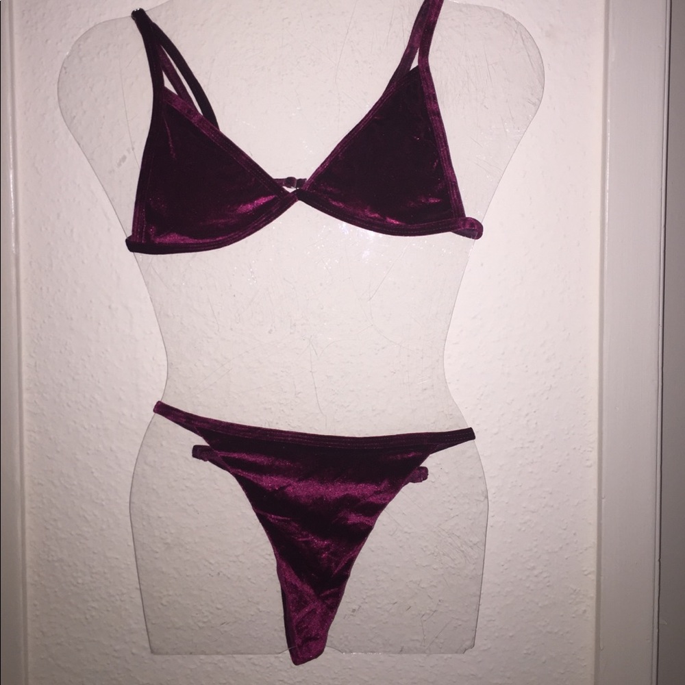 2 piece Suede Bra & Thong