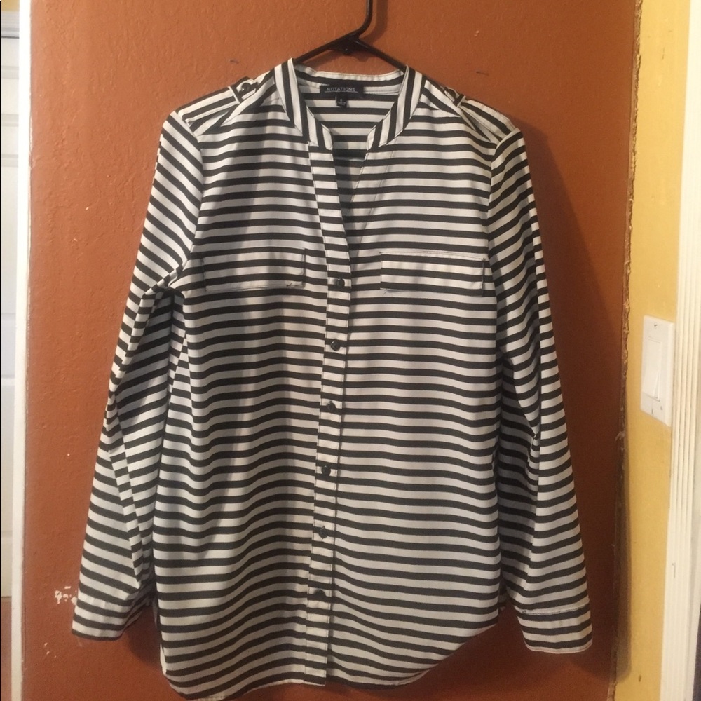 long sleeve stripe blouse