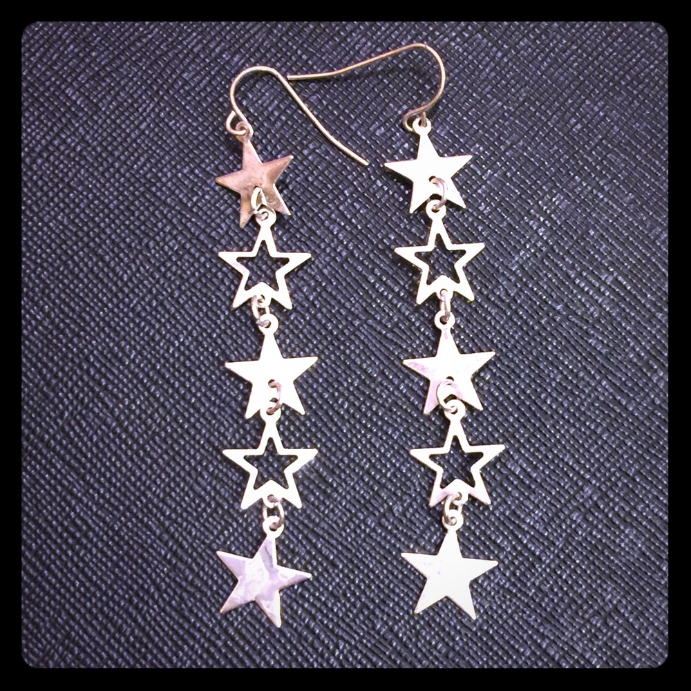 Long dangly star earrings