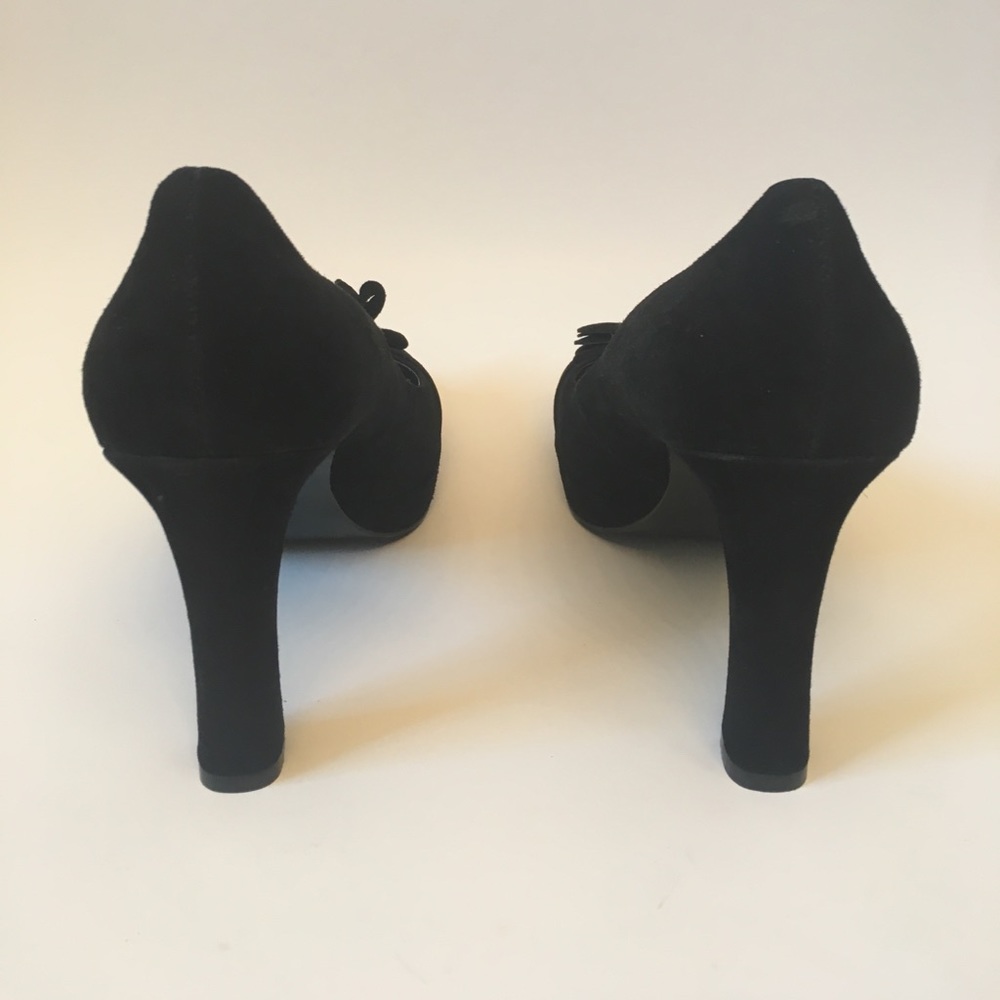 Betts Peep Toe Flower Suede Heels - Picture 5 of 5