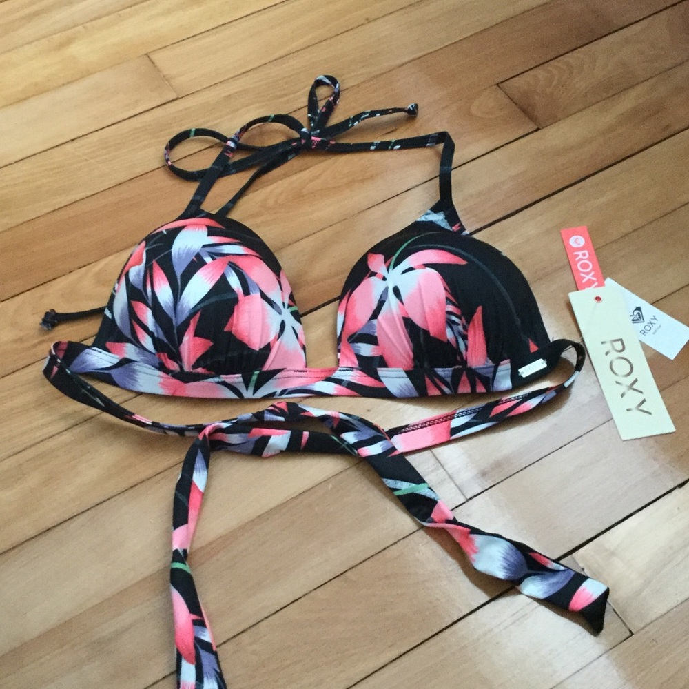 Roxy Blowing Mind Moulded Tri Bikini Top XL Pretty