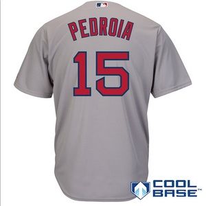 Men's Boston Red Sox Pedroia Majestic CB Jersey