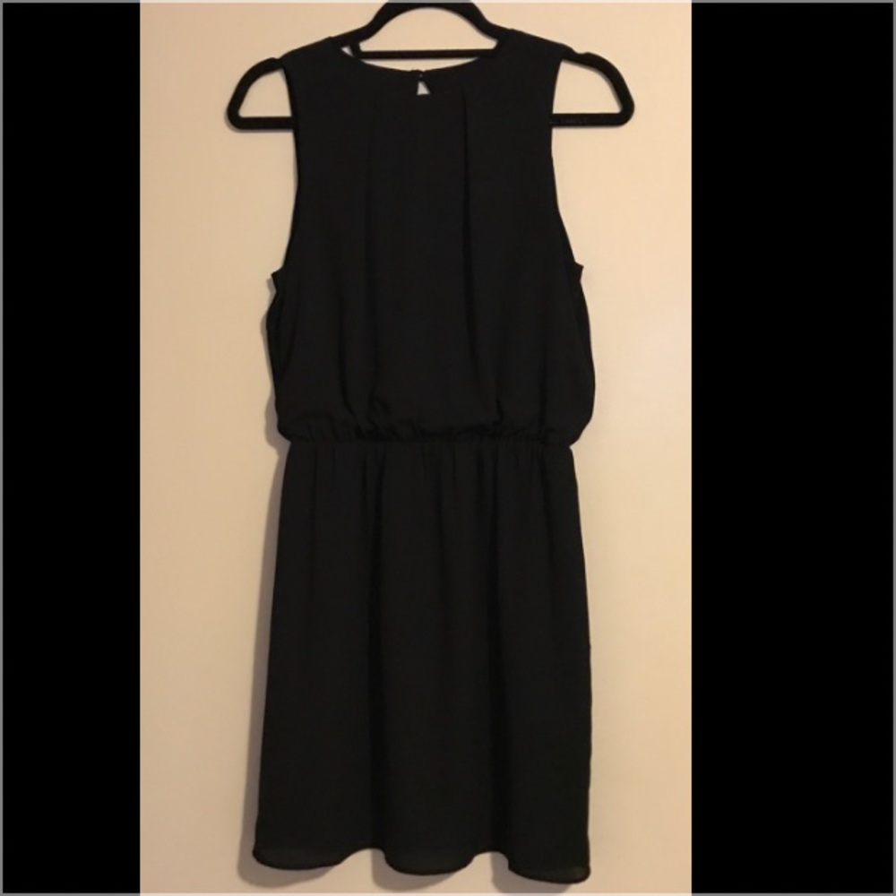 H&M gathered waist black dress