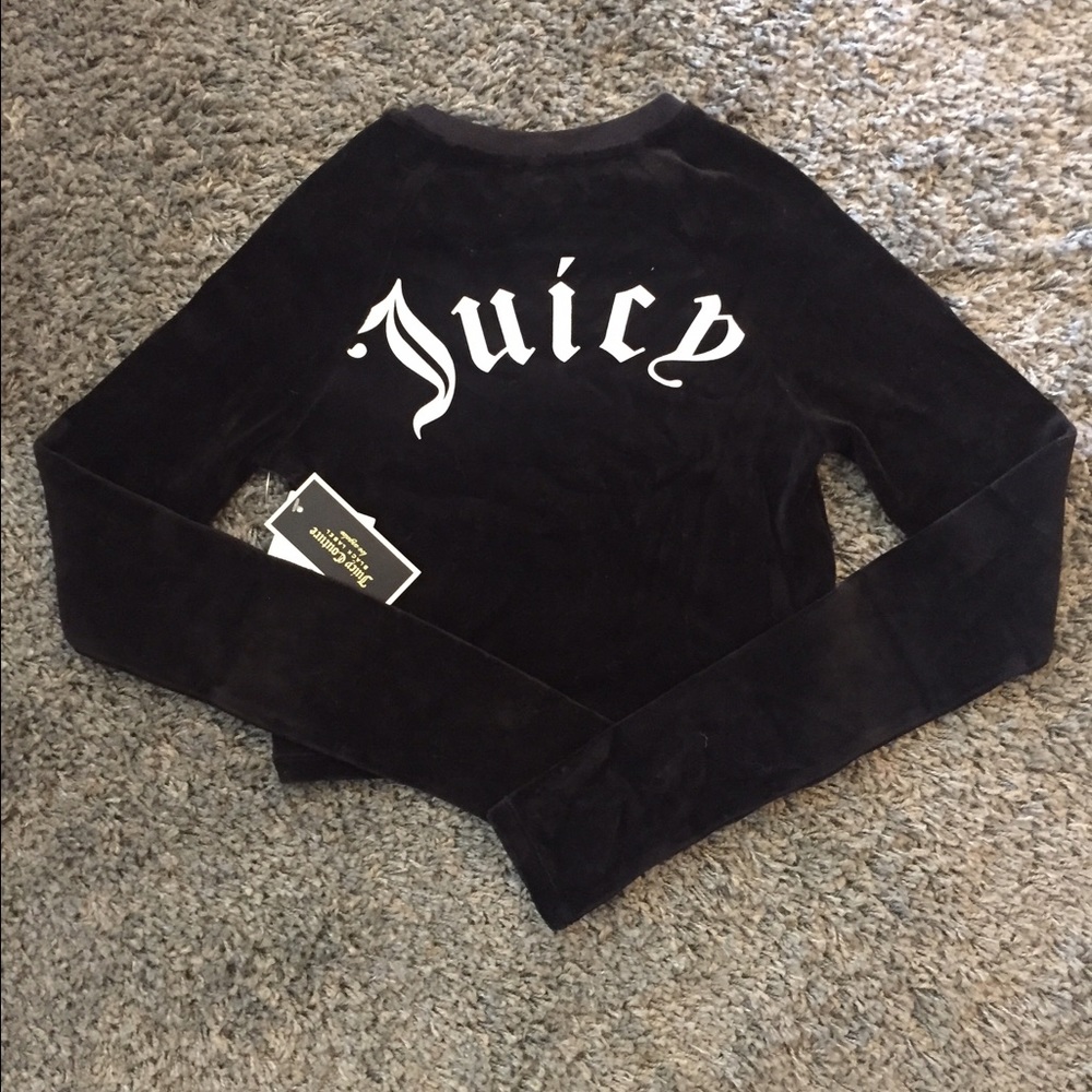 Juicy Couture black velour crop top