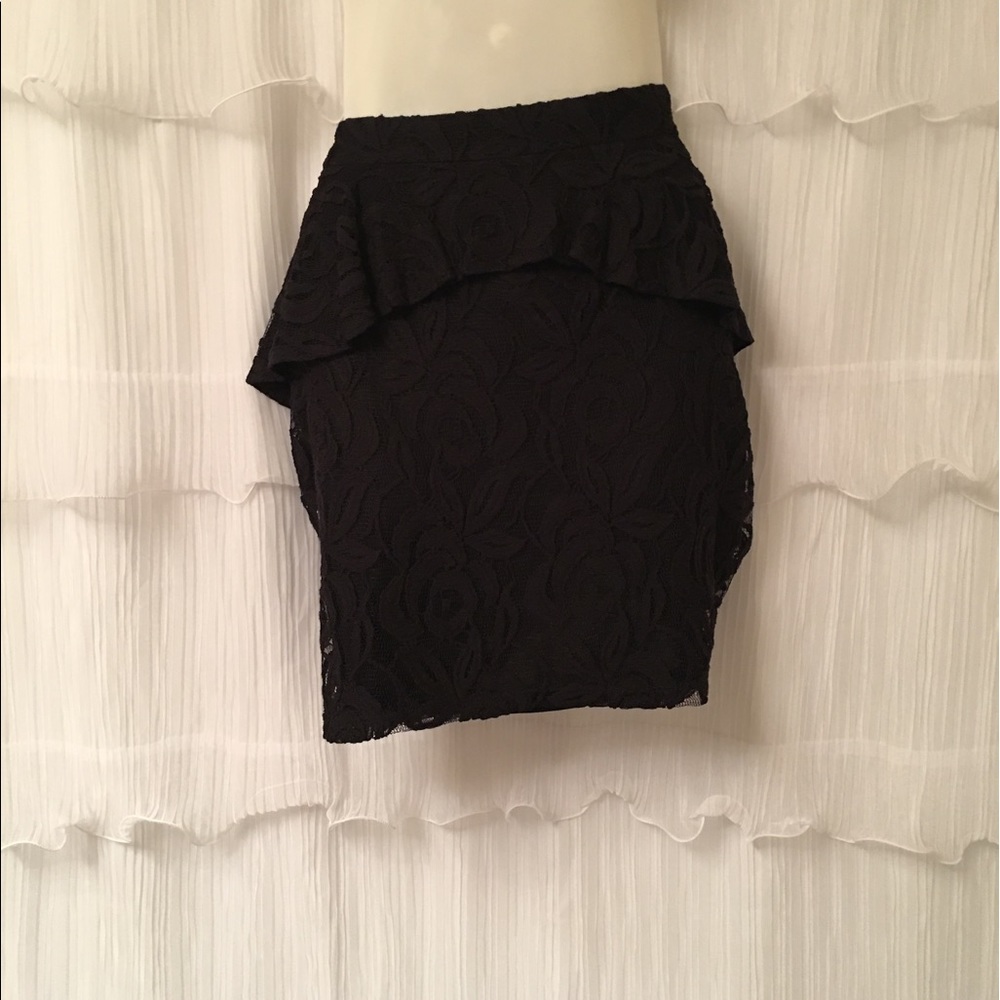 Lace peplum skirt