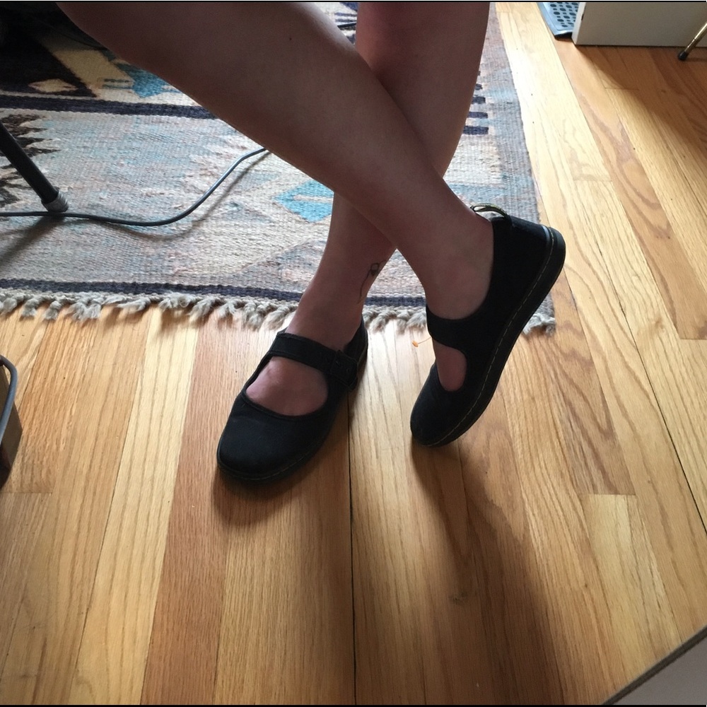Dr Martens Mary Jane Black Shoes Sz 7