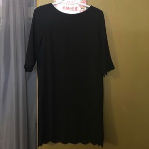 Black scallop dress