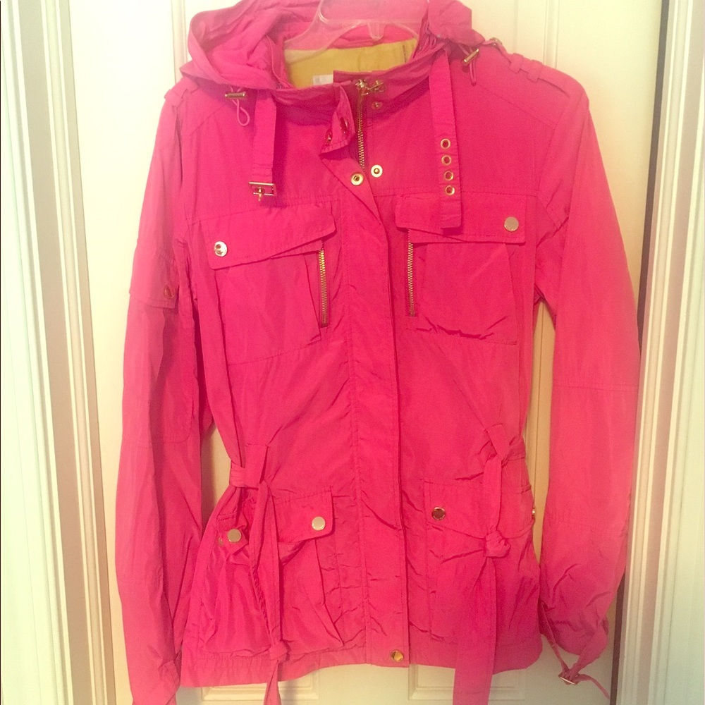 Trina Turk pink weather resistant coat