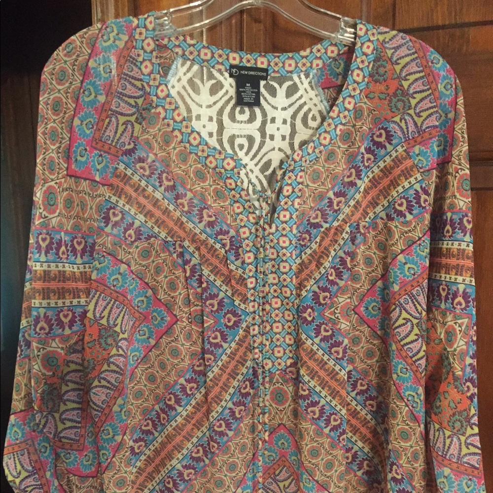 Sheer floral blouse