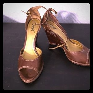 Carlos Santana ankle strap wedges