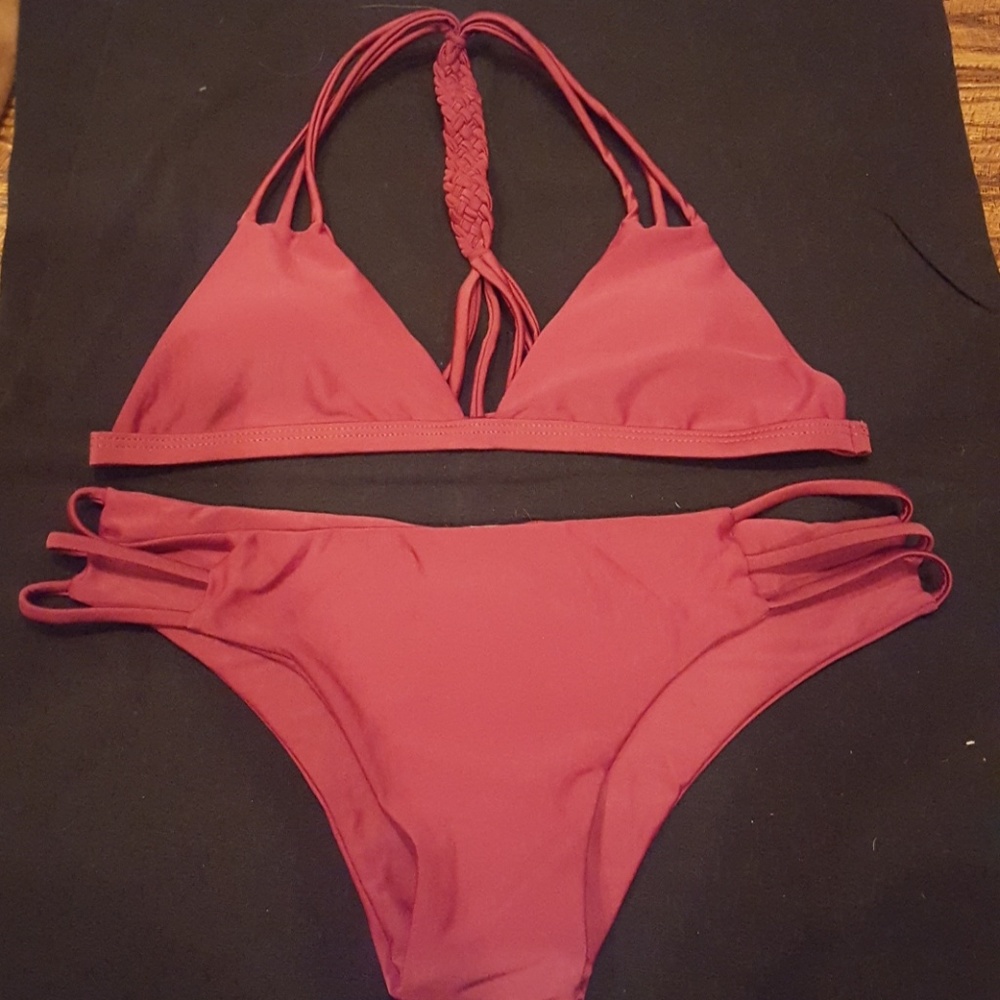 Wine Red Women's Bikini