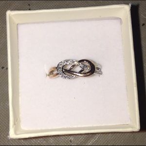 10K Rose Gold & Diamond Infinity Ring -Size 7