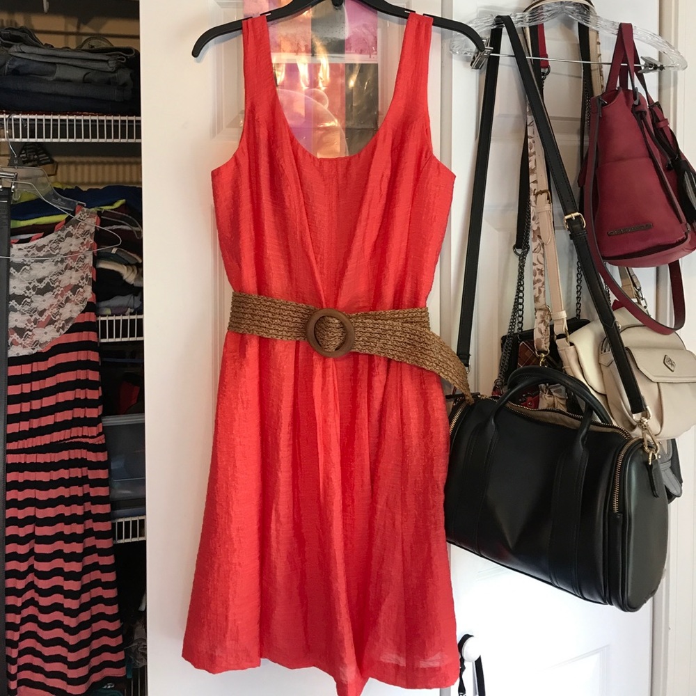 Coral pink dress!