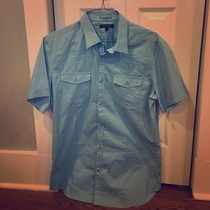 Men's Banana Republic Teal Short Sleeve Shirt