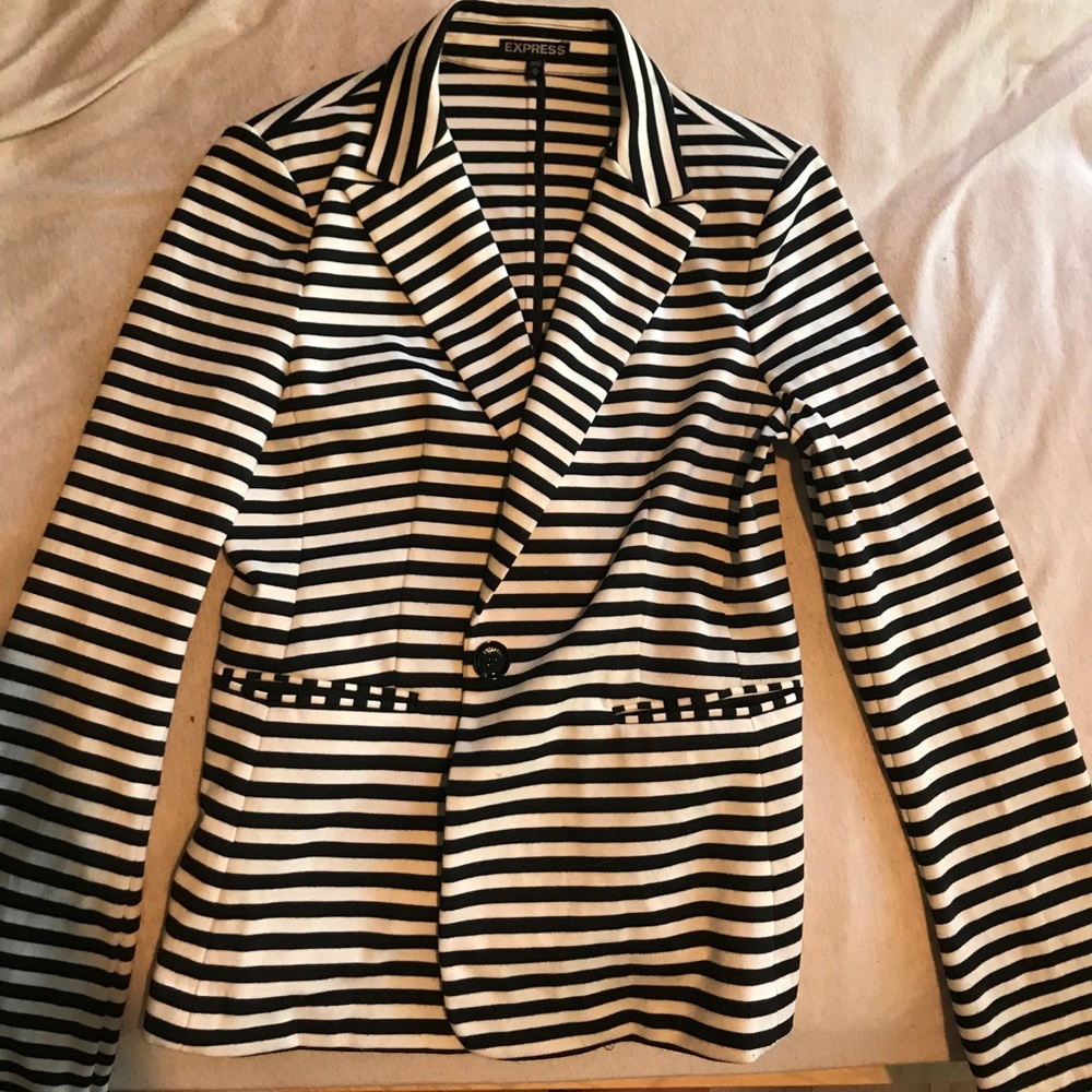 Black and white blazer