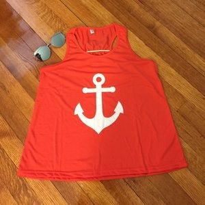 Anchor Tank with cute blue bow on back🎀