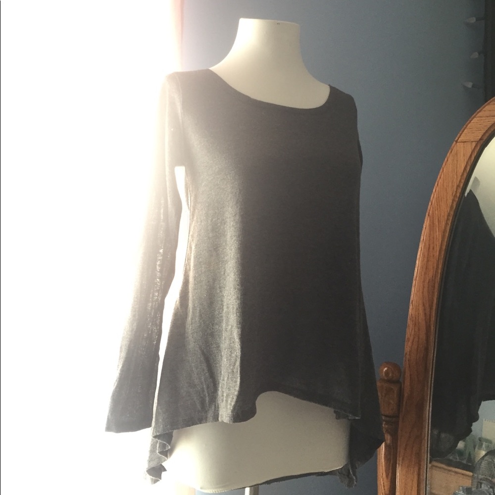 Gray Top with deep V back