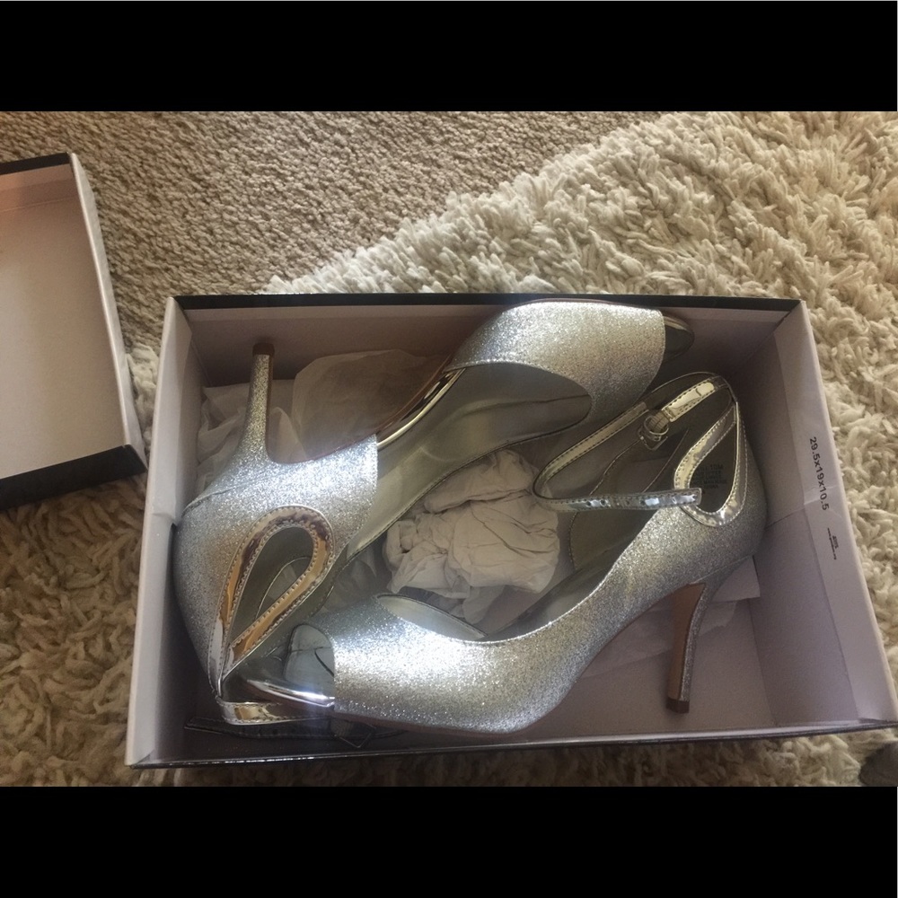 Silver Nine West Heels