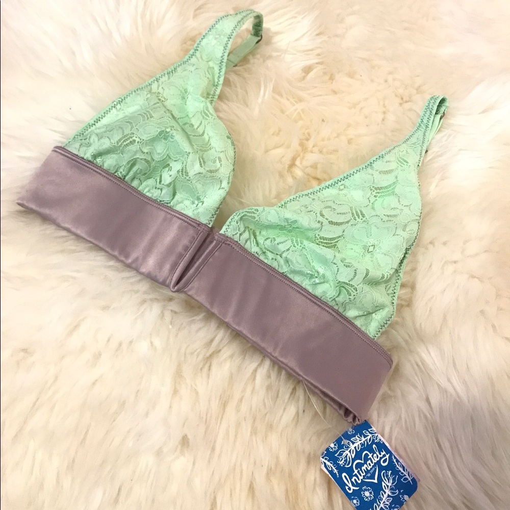 Free people mint lace bra