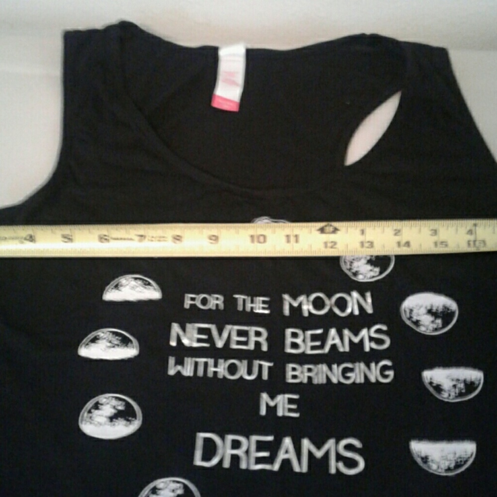 SOLD Black Tank Graphic Moons XXL