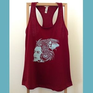 Elizabeth In Nature - Maroon Large razorback tank