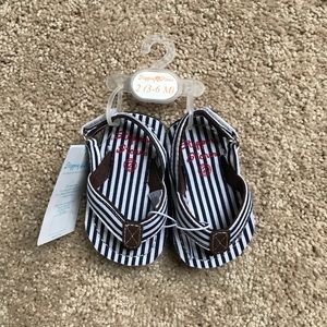 NWT Stepping Stones Striped Flip Flops