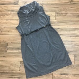Lane Bryant Sleeveless Dress Gray with Black Belt