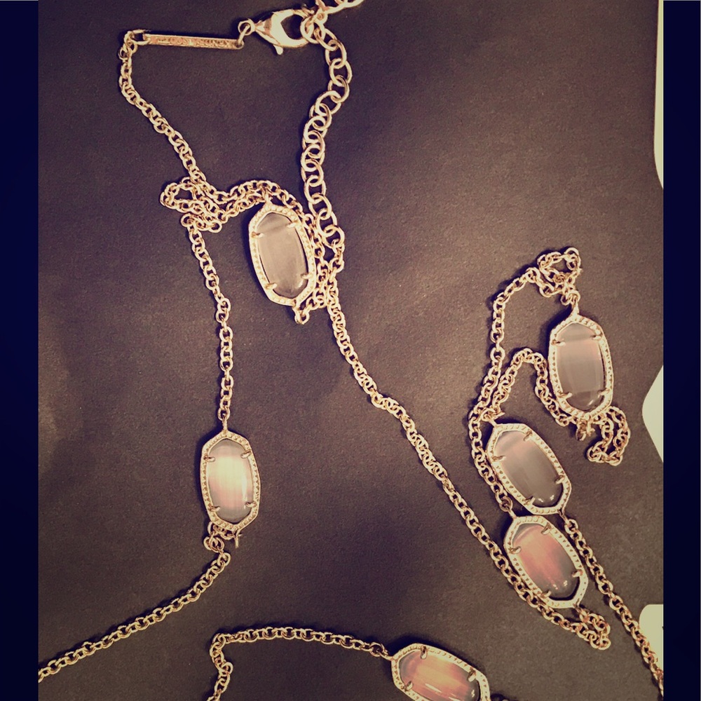 Kendra Scott Kelsie necklace- gold and slate NWOT
