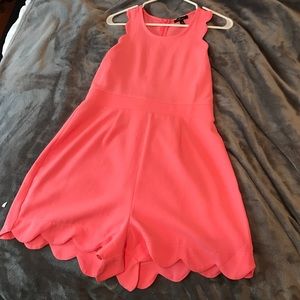 Pink, scalloped edge, romper