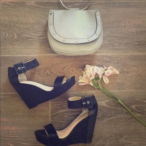Coach Black Wedge Sandals
