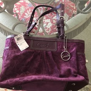 Coach Plum Suede Tote
