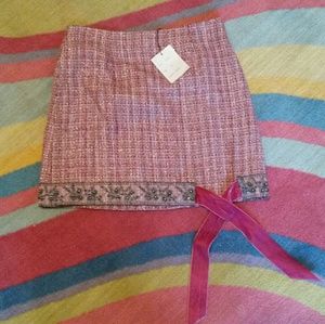 Miss Me Juniors Beaded Skirt Pink Tie Hem New M