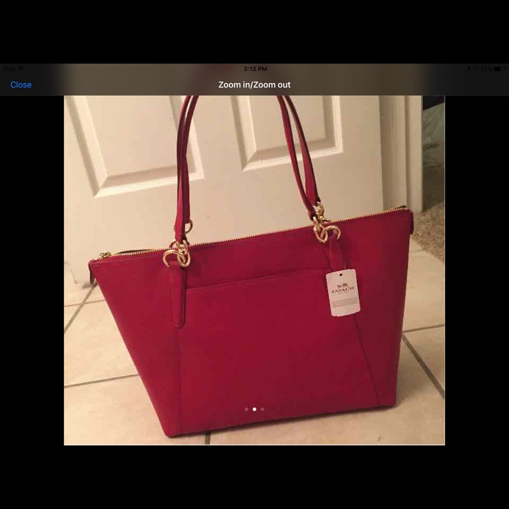 NWT Coach Ava Red Tote