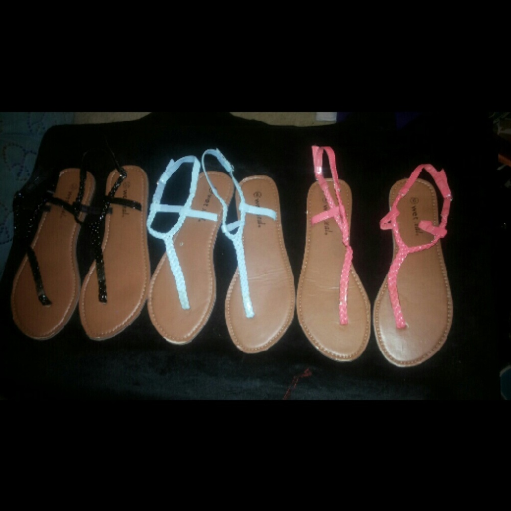 WetSeal Sandal Bundle Blue, Mint, and Peach