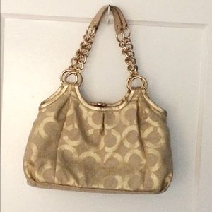 Gold Coach hand bag